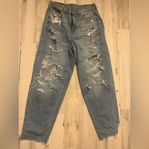 American Eagle heavily distressed jeans